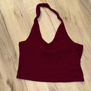 Fashion Nova Maroon Halter Tank Top